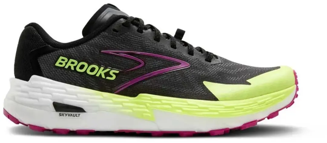 Brooks Catamount 4 Trailrunning Schoenen Dames 42 - Donkergrijs/Wit/Paars/Geel