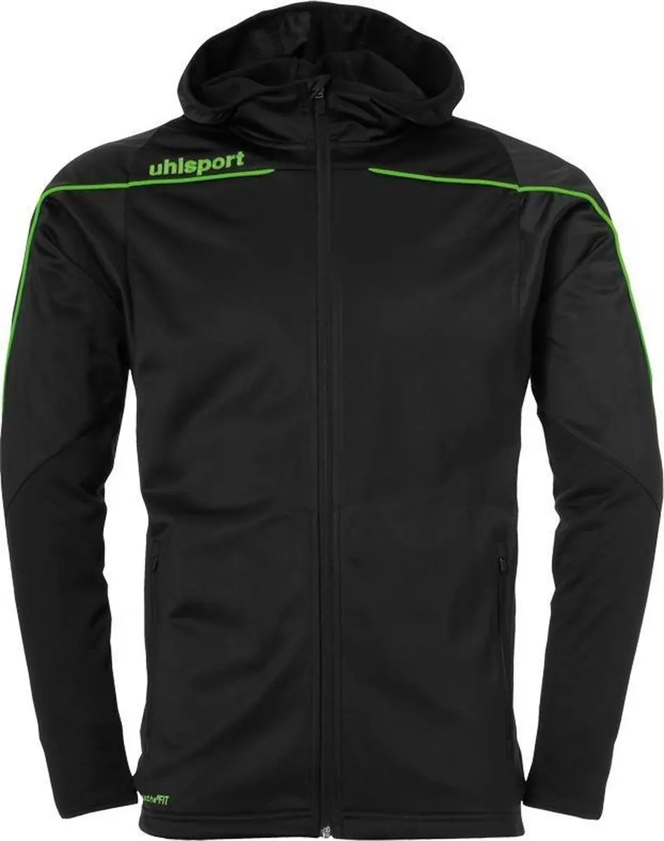 Uhlsport Stream 22 Trainingsjas Met Capuchon Zwart-Fluor Groen Maat S