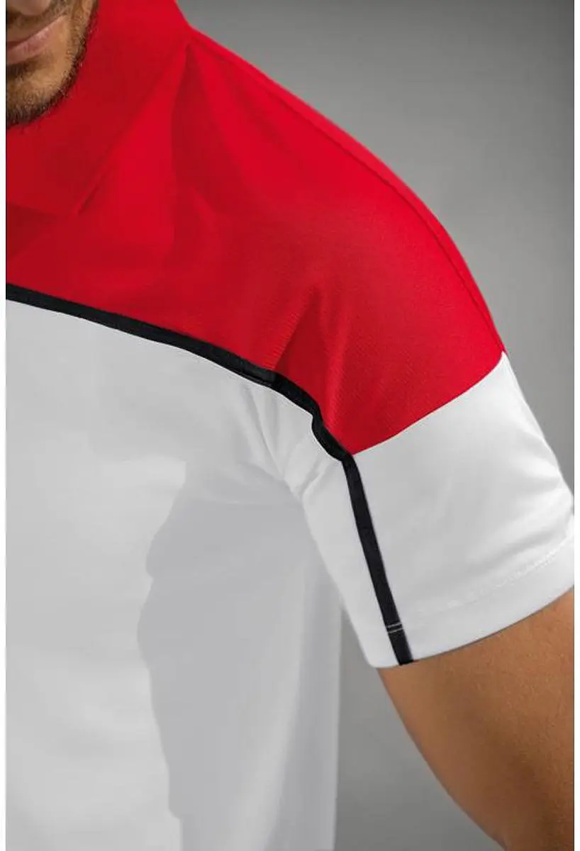 Erima Change Polo Heren XXL - Zwart/Rood/Wit