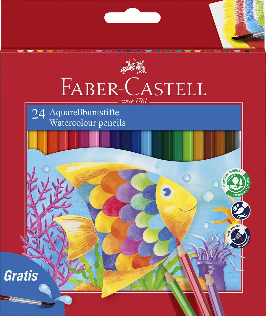 Faber-Castell Aquarelpotloodset FC-114425 - 24 Stuks + Penseel