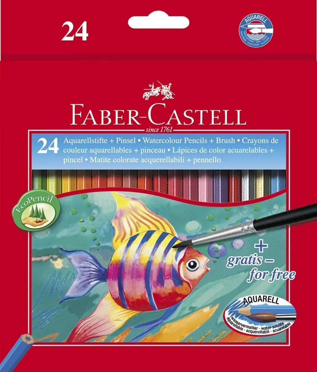 Faber-Castell Aquarelpotloodset FC-114425 - 24 Stuks + Penseel - afbeelding 6 van 6
