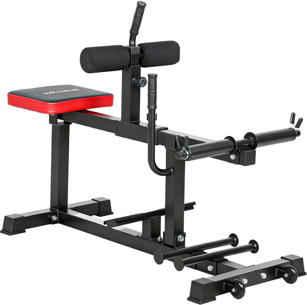 SPORTNOW Kuitspiermachine Staal, Kunstleer 122L x 59B x 94-106H cm Zwart