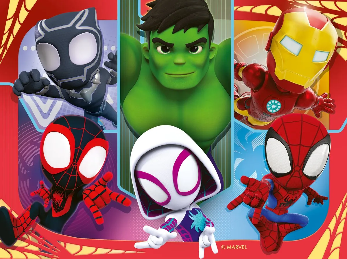 Ravensburger Spidey and his Amazing Friends 4-in-1 Puzzel - 72 Stuks