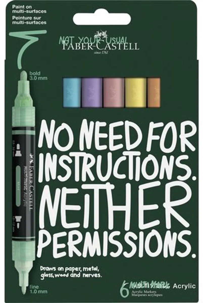 Faber-Castell Multimark Acrylmarker 6 Stuks