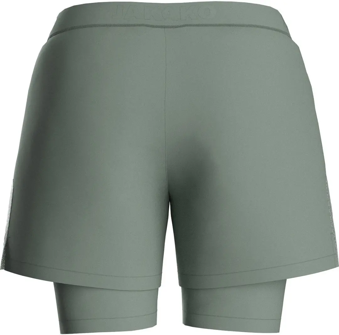 JAKO Power 2-In-1 Short Dames - Mintgroen Maat 34