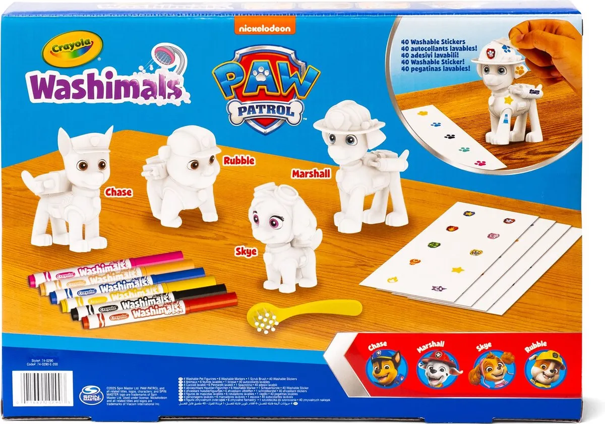 Crayola Washimals Paw Patrol Hobbypakket - 4 Puppy's