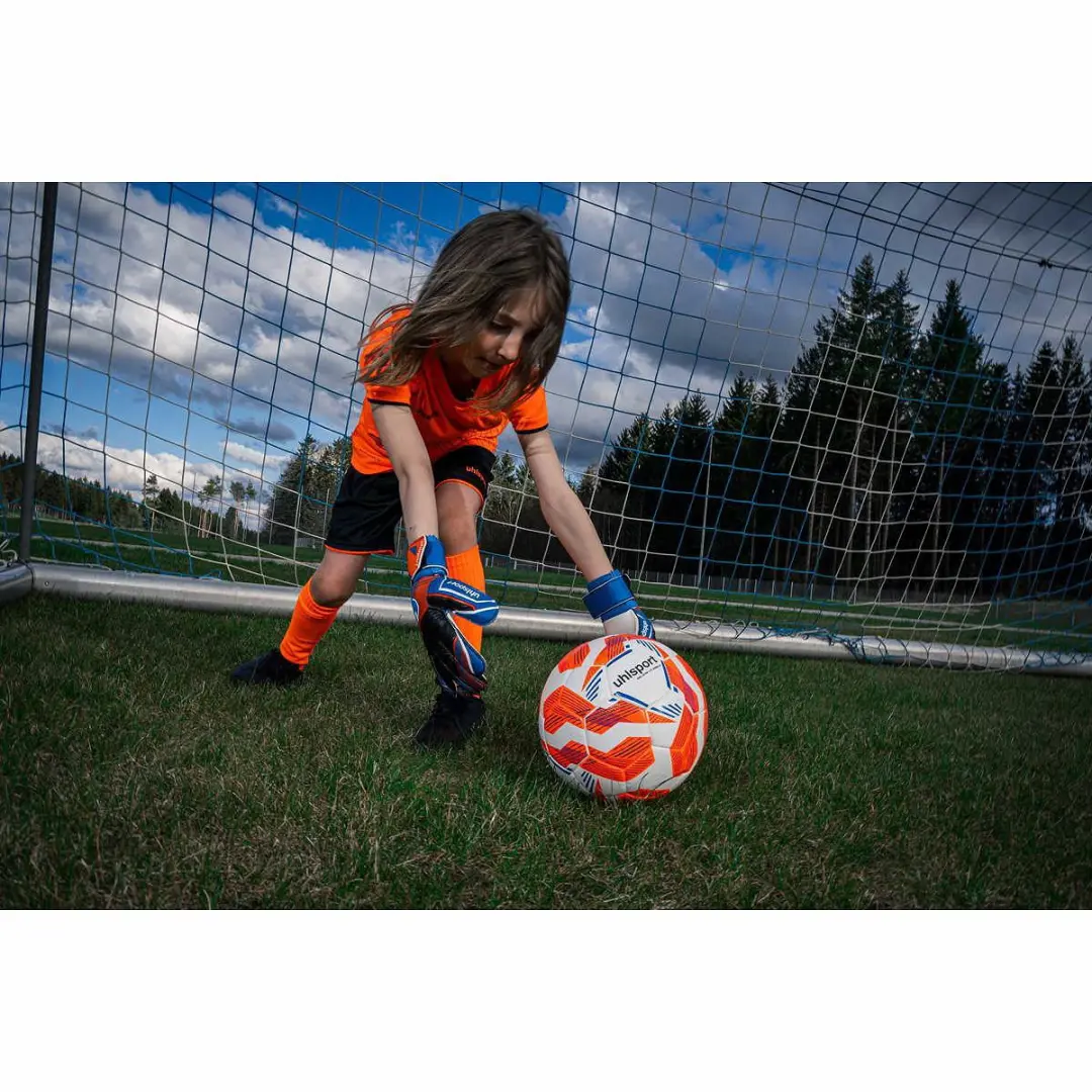 Uhlsport Soft Pro Keepershandschoenen 7,5 - Royal/Blauw/Oranje/Wit - afbeelding 4 van 6