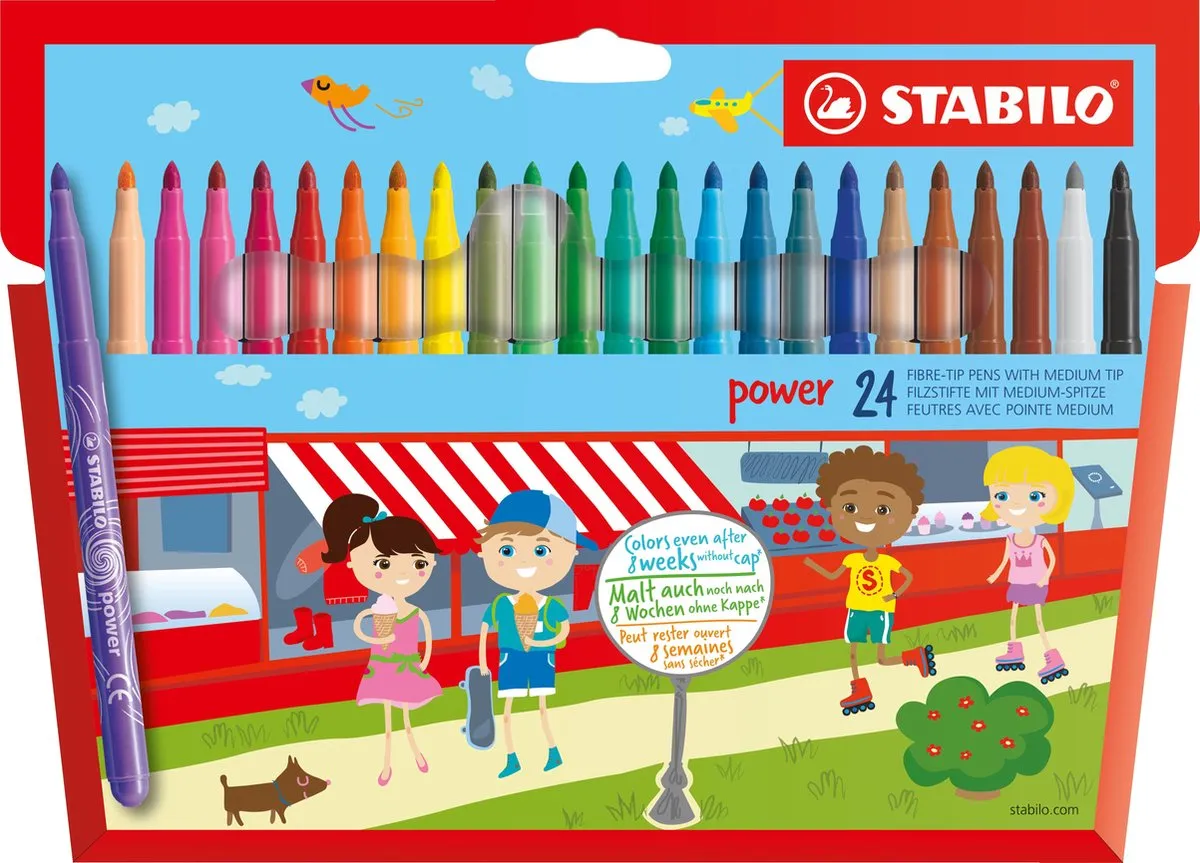 STABILO Power Viltstift 24 Kleuren - Multicolor