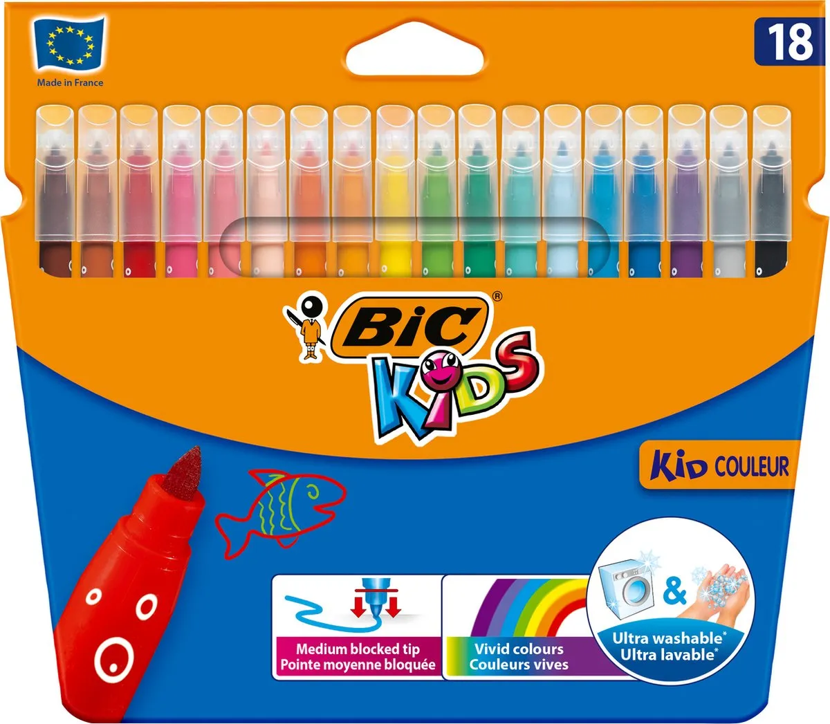 Bic Kids Kid Couleur Viltstiften - 18 Stuks