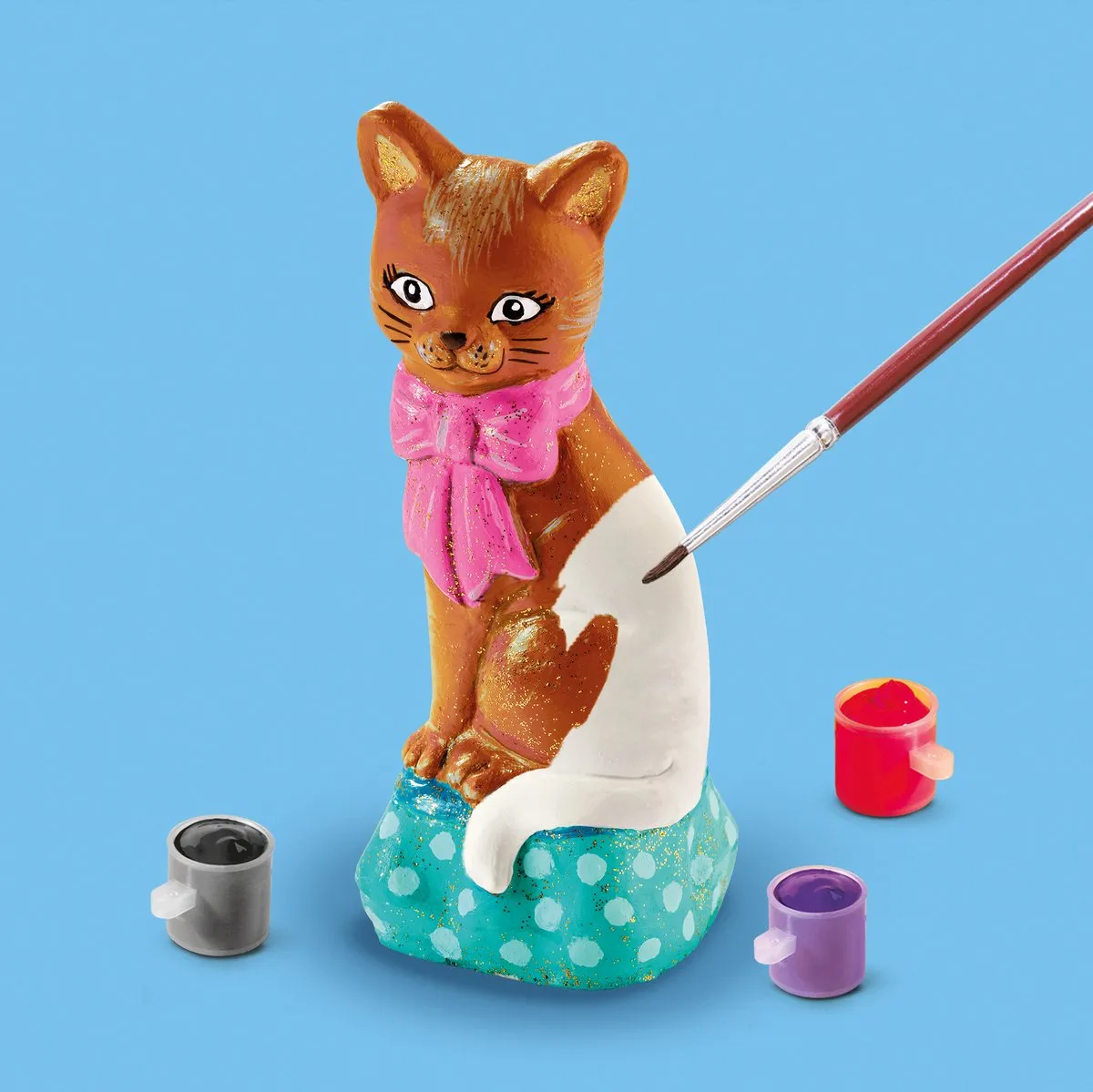 SES Creative Kat 3D Gietmal - inclusief gips, verf & glitter