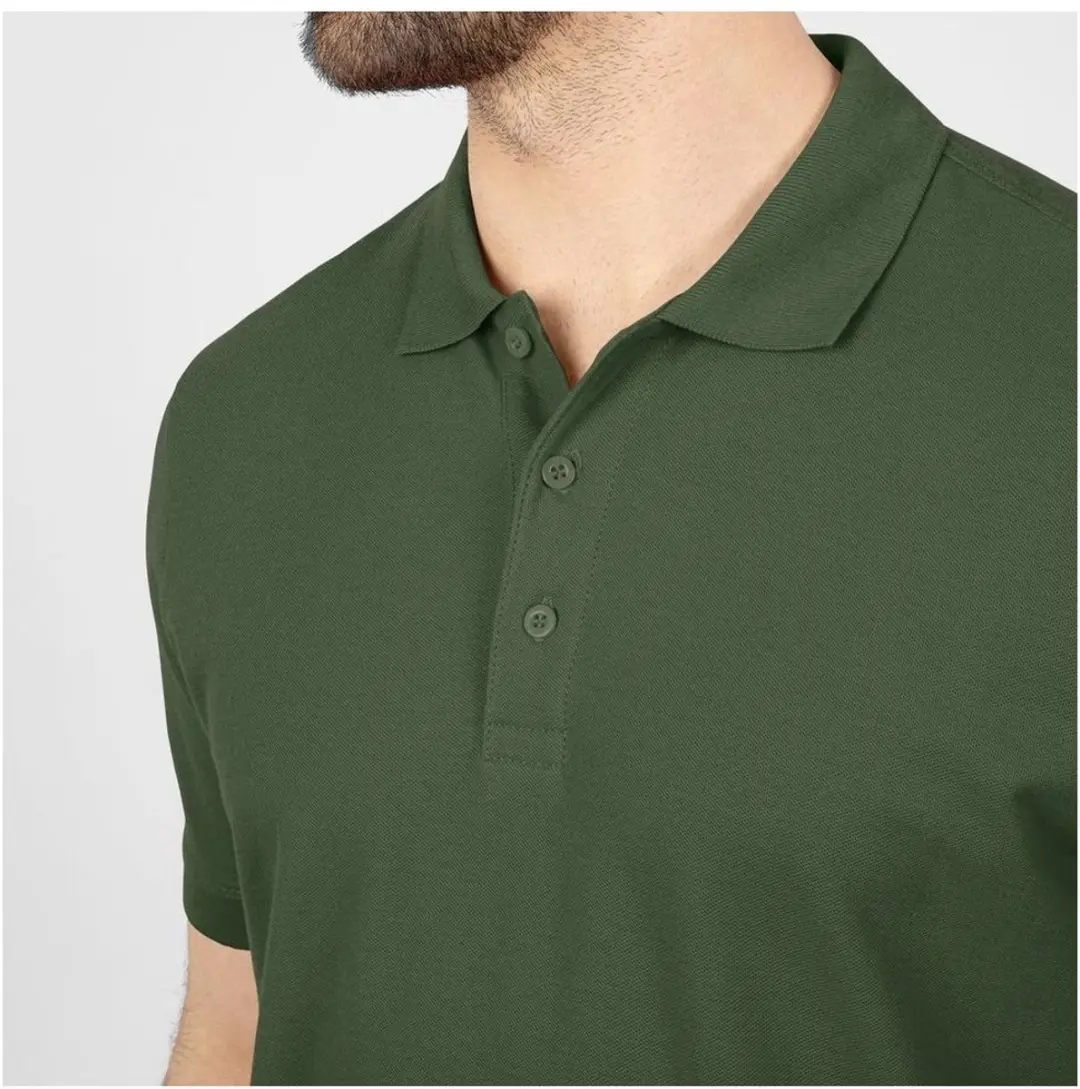 JAKO Organic Polo Heren - Olijfgroen L