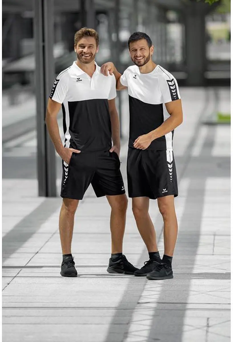 Erima Six Wings T-Shirt Heren M - Zwart/Wit