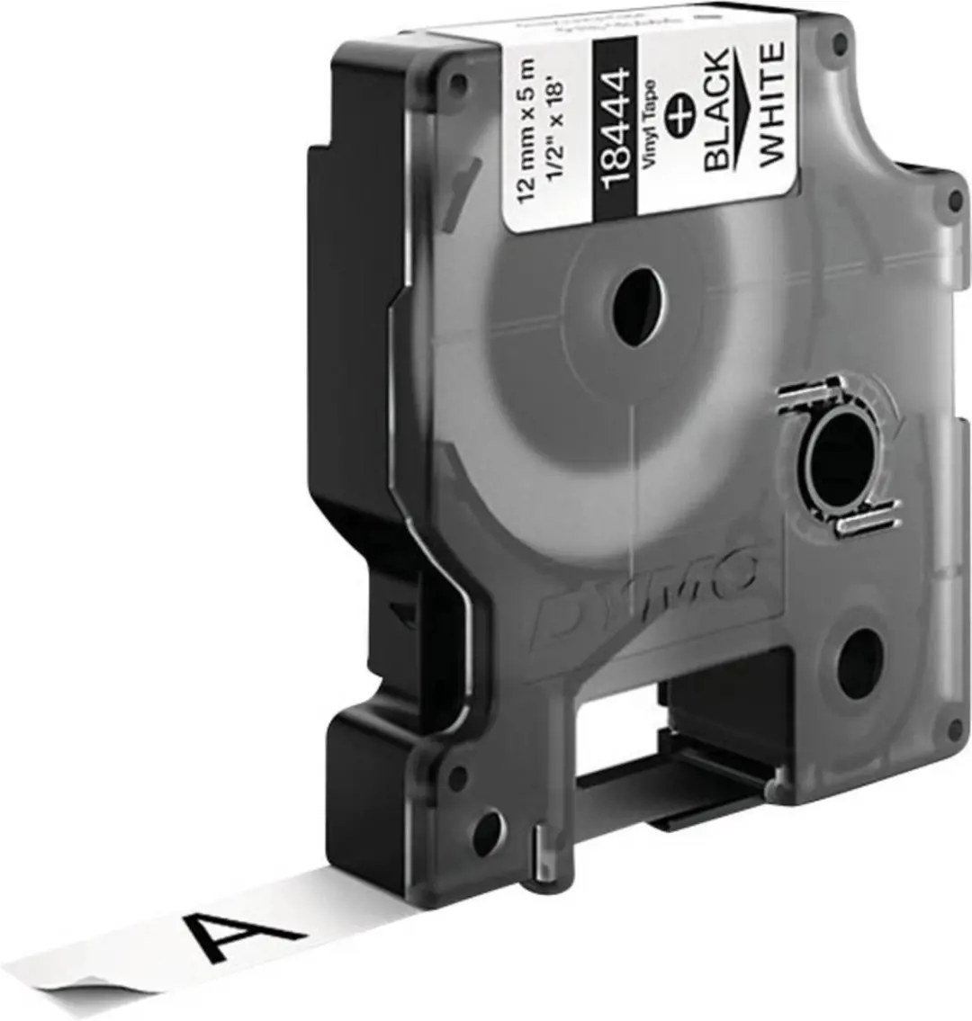 DYMO Rhino S0718600 Zelfklevende Labels 12mm x 5,5m - Zwart/Wit