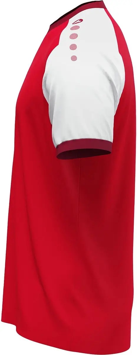 JAKO Dynamic Shirt Korte Mouw Kinderen 128 - Rood/Wit/Donkerrood