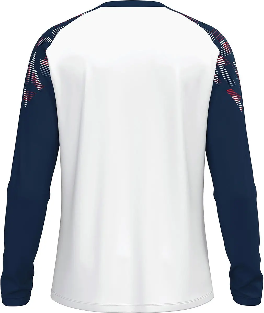 JAKO Sonic Longsleeve Kinderen 140 - Wit/Marine/Rood