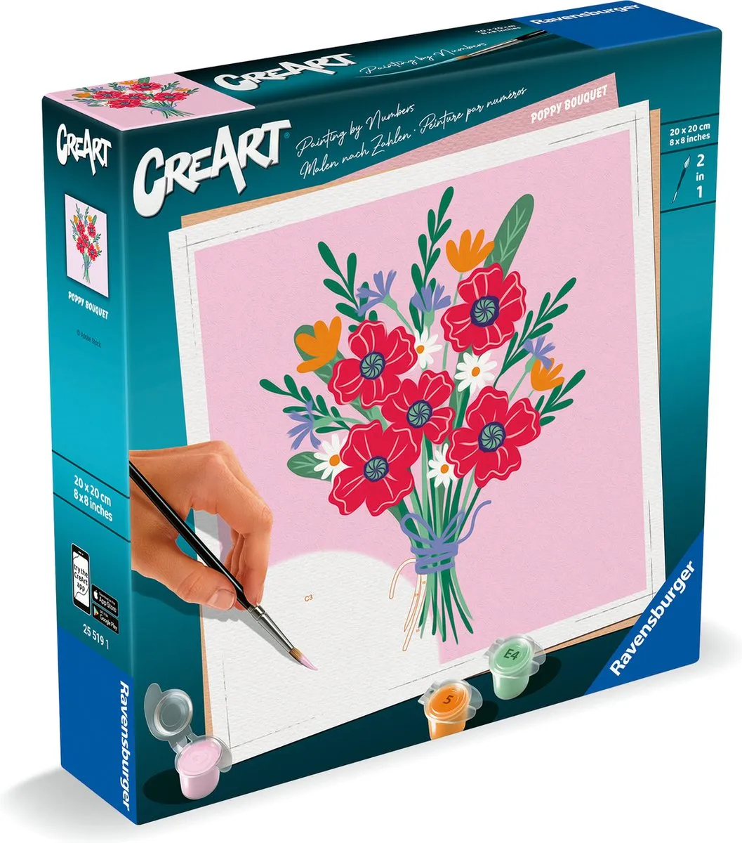 Ravensburger CreArt Poppy Bouquet Schilderen op Nummer - Meerkleurig
