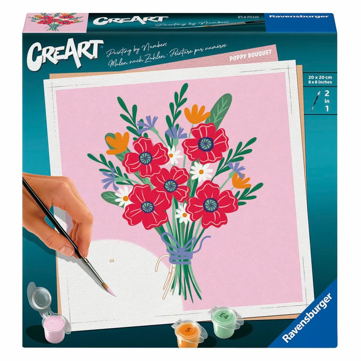 Ravensburger CreArt Poppy Bouquet Schilderen op Nummer - Meerkleurig