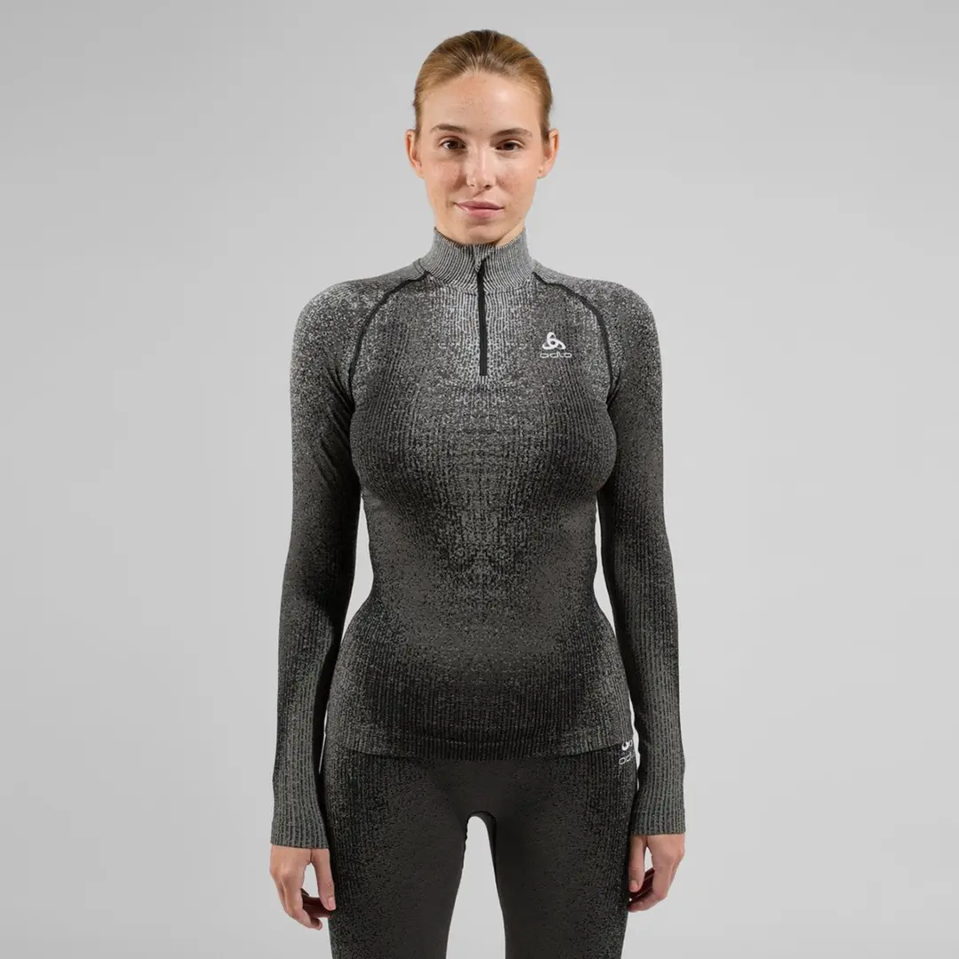 ODLO Blackcomb Eco Half Zip Turtle Neck Dames - S - Grijs