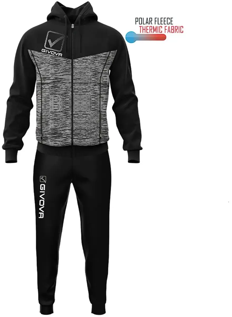 Givova Visa Melange Trainingspak 3XL - Zwart