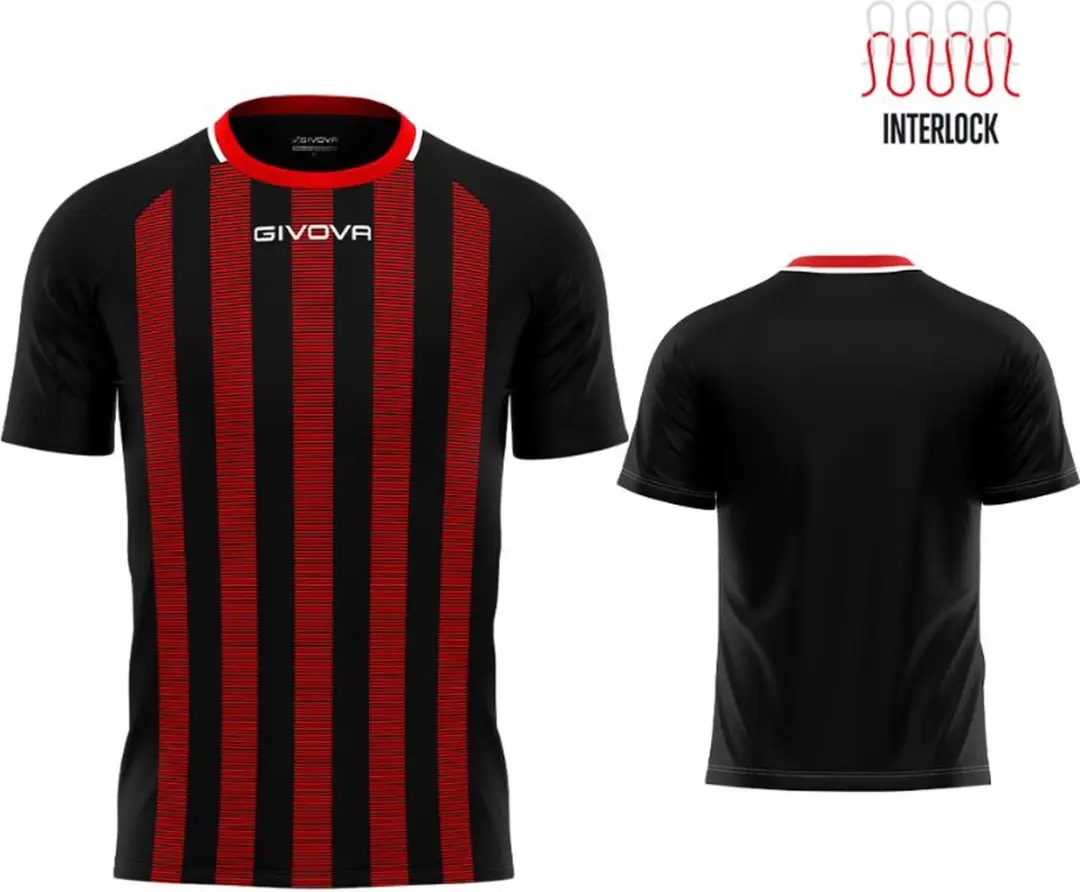 Givova Rugby Sportshirt Zwart-Rood - XL - afbeelding 3 van 5