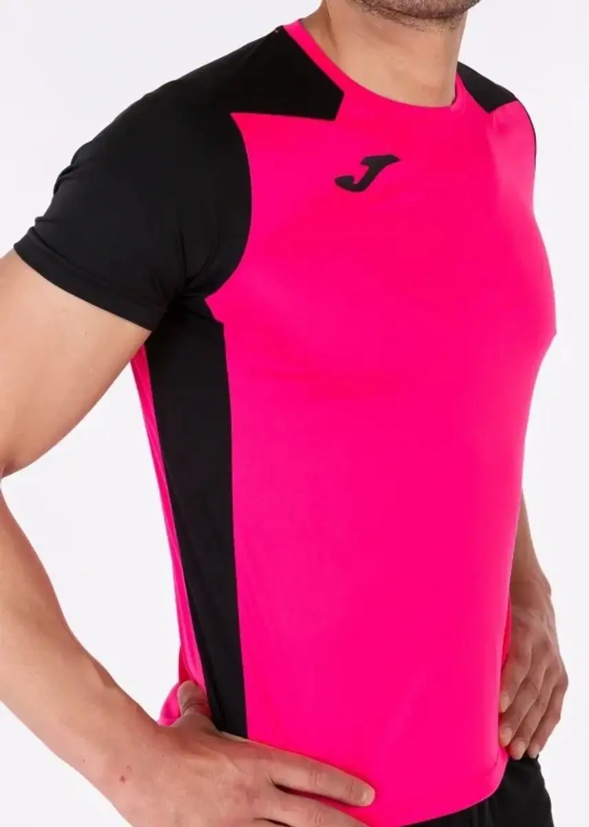 Joma Heren Record II T-shirt - M - Fluorroze/Zwart