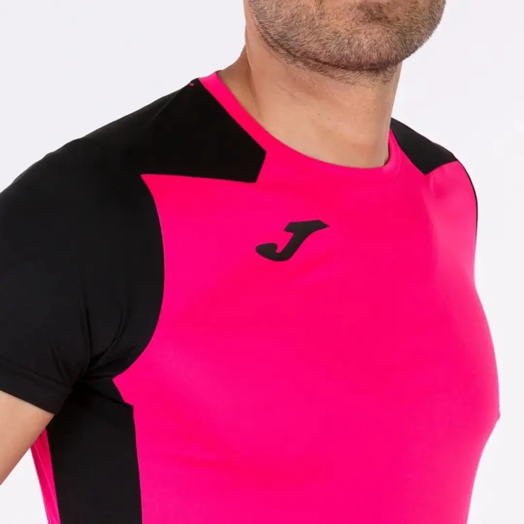 Joma Heren Record II T-shirt - M - Fluorroze/Zwart