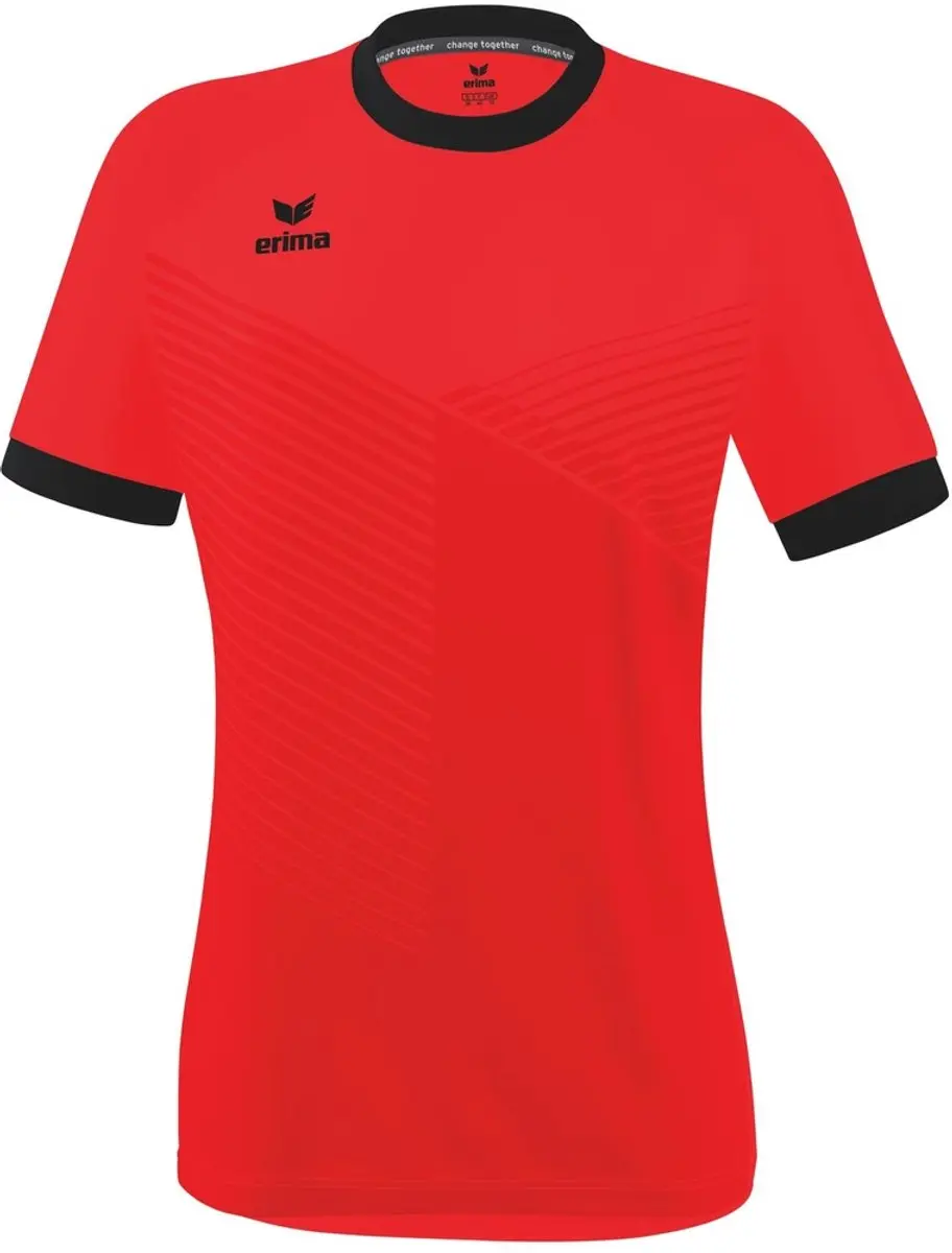 Erima Mantua Shirt Dames - Korte mouw - Rood/Zwart - Maat 36