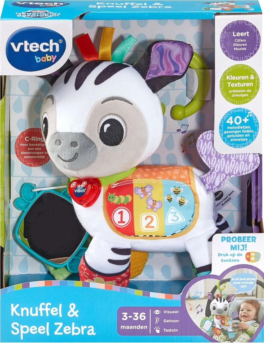 VTech Zebra Knuffel Educatief Speelgoed - Multicolor