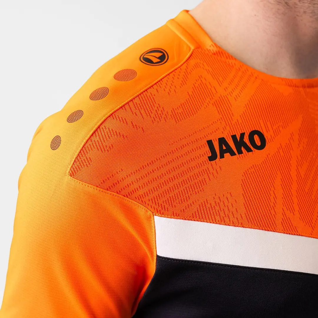 JAKO Iconic T-Shirt Heren - Zwart/Fluo Oranje 3XL