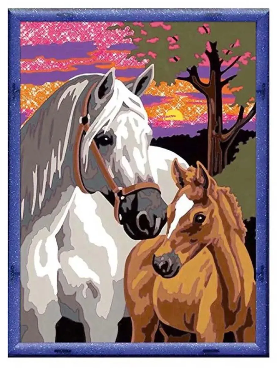 Ravensburger CreArt Sunset Horses Schilderen op nummer - 15 Kleuren