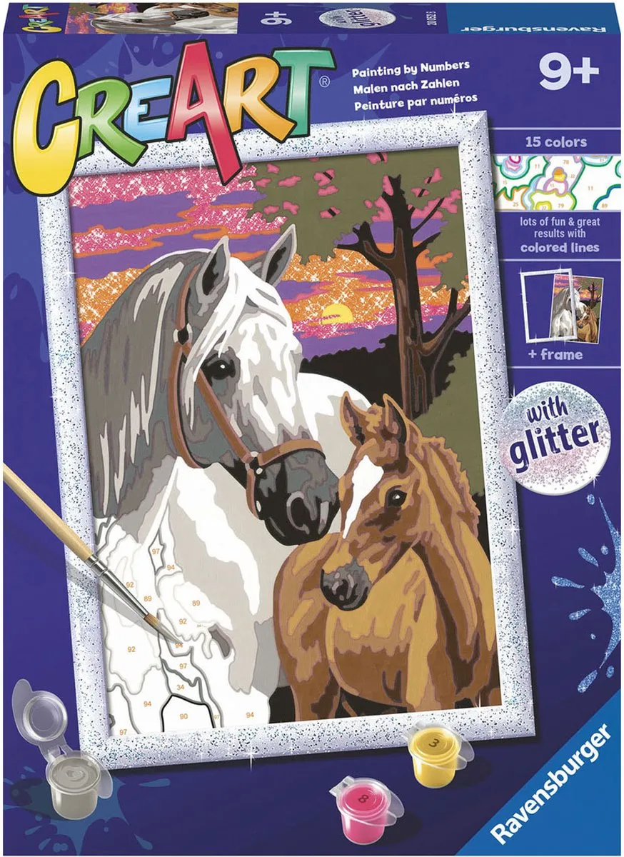 Ravensburger CreArt Sunset Horses Schilderen op nummer - 15 Kleuren