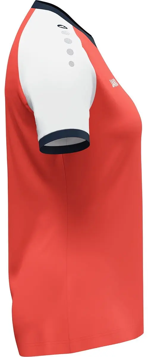 JAKO Dynamic Shirt Korte Mouw Dames - Koraal/Wit/Marine M