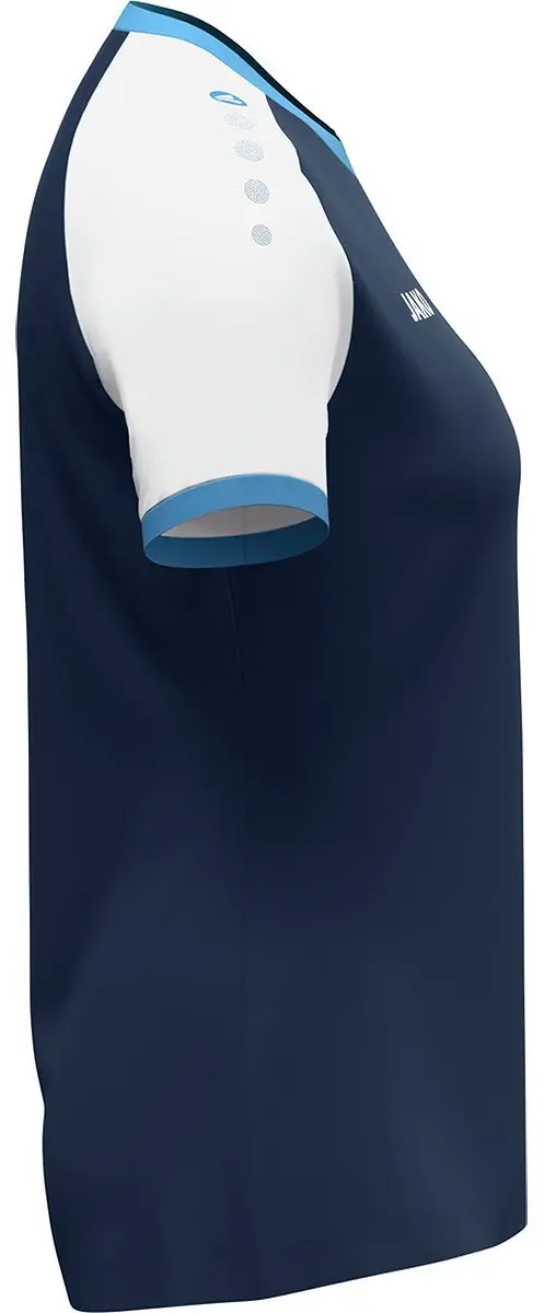 JAKO Dynamic Shirt Korte Mouw Dames - Marine/Wit/Hemelsblauw S