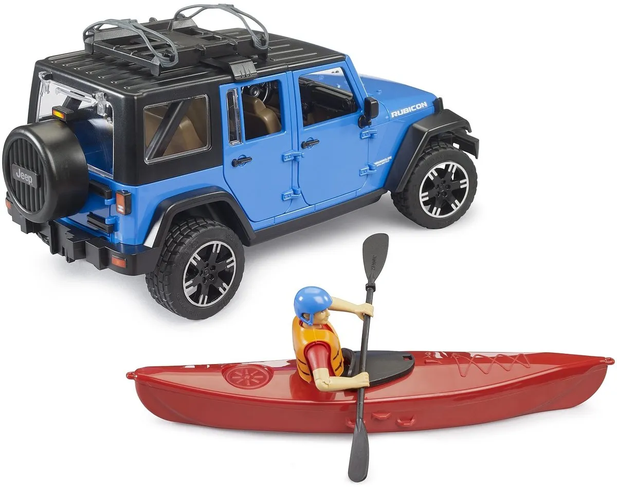 Bruder Jeep Wrangler Rubicon met Kayak 1:16 - Multicolor