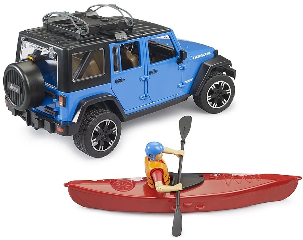 Bruder Jeep Wrangler Rubicon met Kayak 1:16 - Multicolor