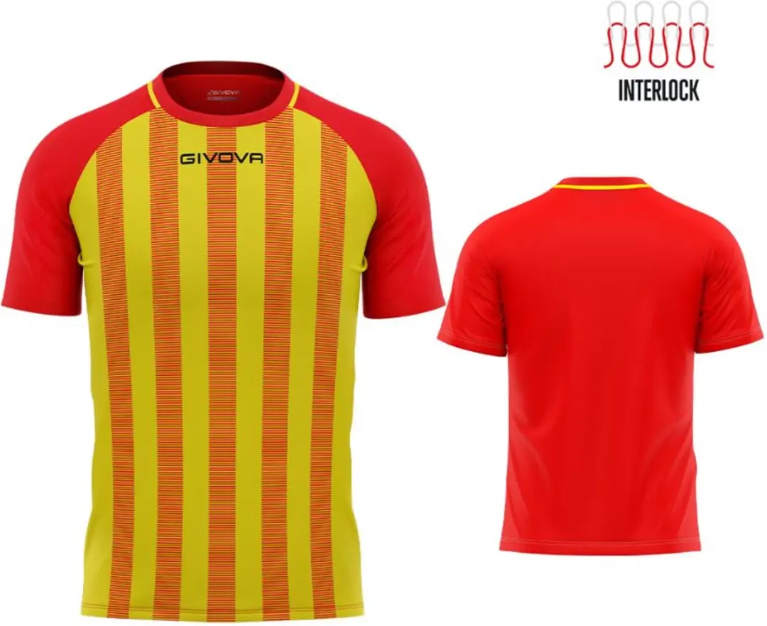 Givova Rugby Sportshirt - Rood-geel - XL - afbeelding 3 van 3