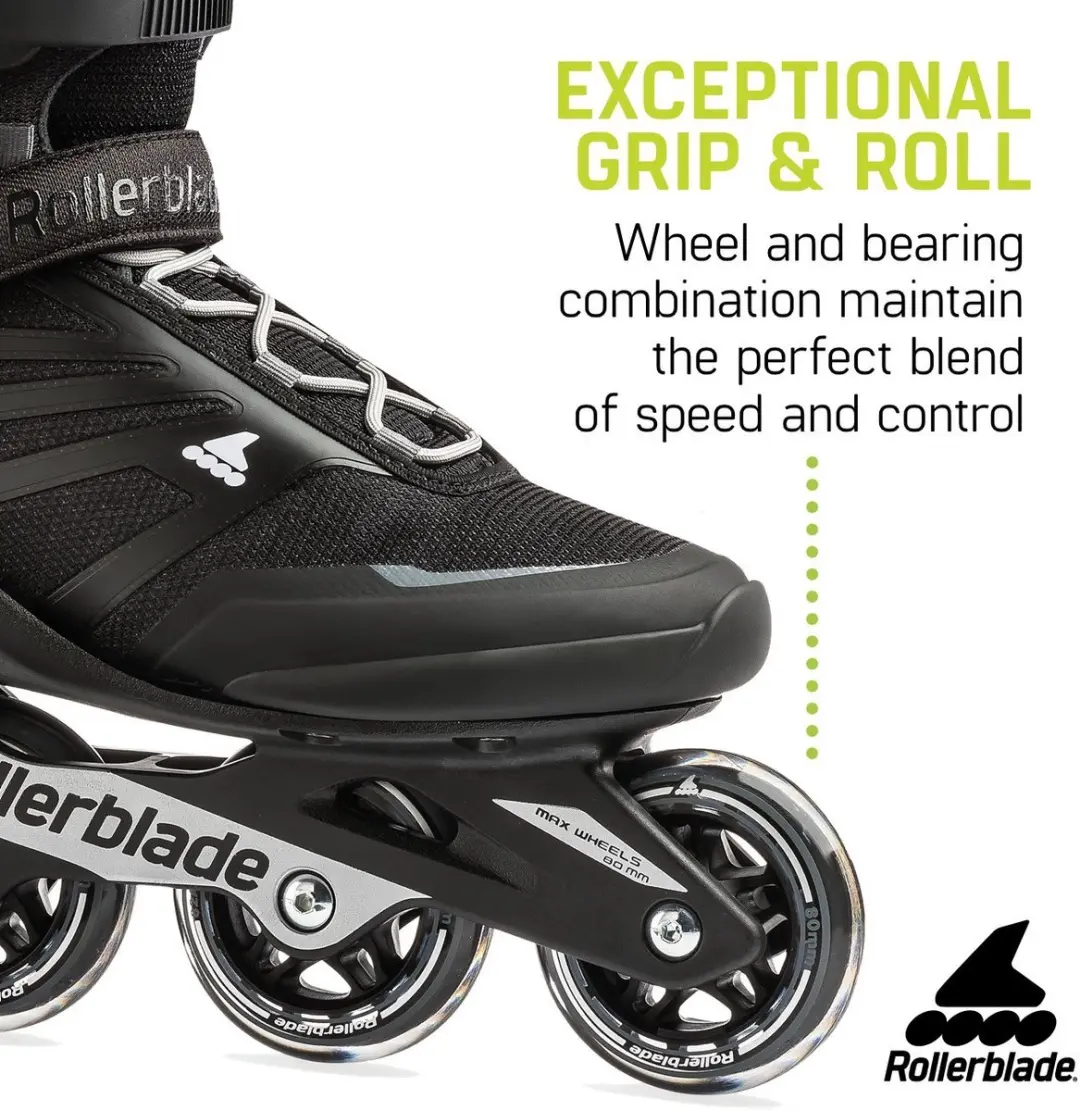 Rollerblade Zetrablade Skeelers 80mm - Maat 44 - Zwart/Grijs - afbeelding 2 van 6