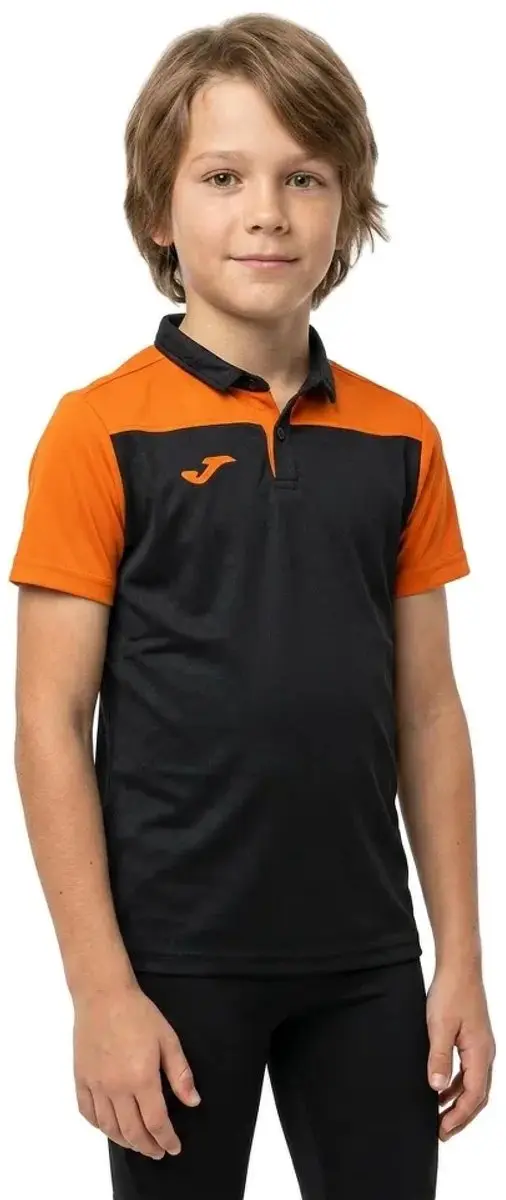 Joma Hobby II Korte Mouw Poloshirt - 12-14 Years - Oranje/Zwart - afbeelding 2 van 2