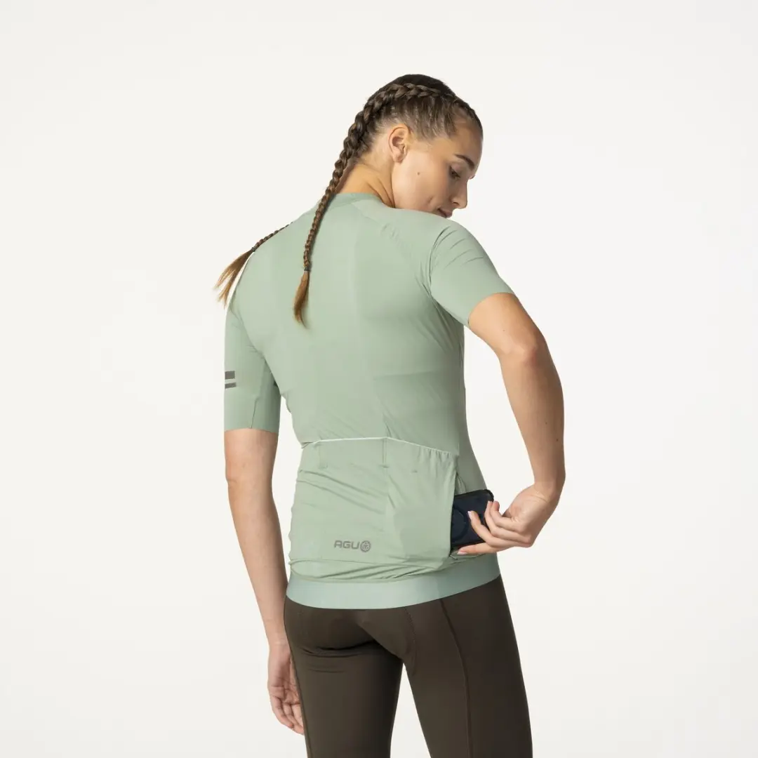 AGU Solid Wielrenshirt Dames - 4-Way Stretch - XL - Groen
