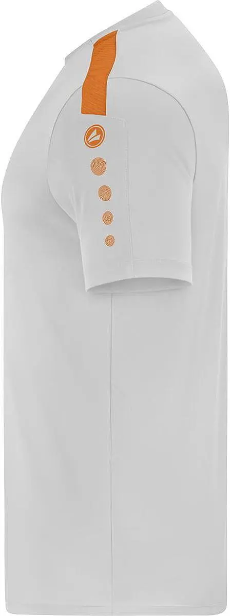 JAKO Power Shirt Korte Mouw Kinderen 164 - Fluo Oranje/Zachtgrijs