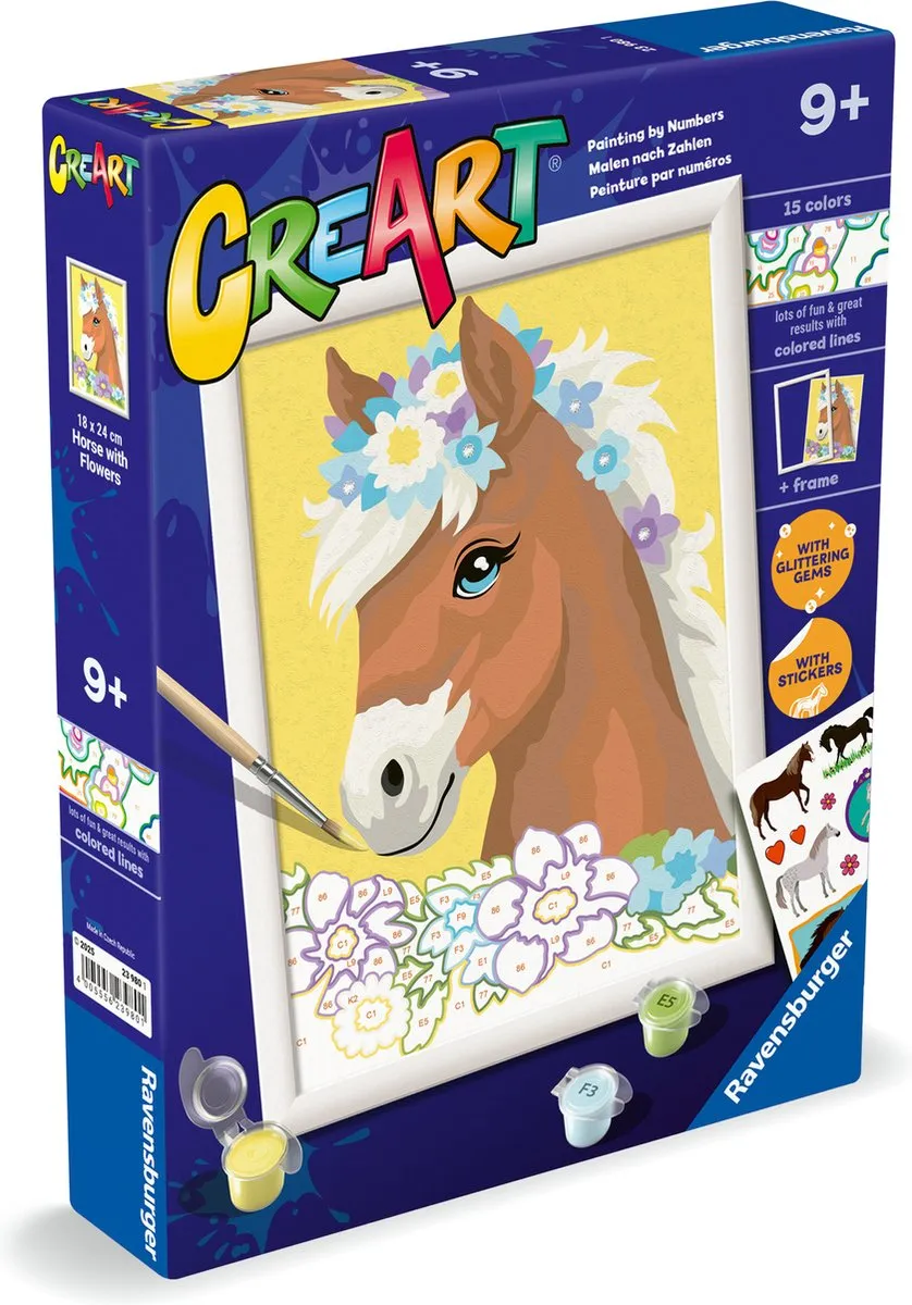 Ravensburger CreArt Horse With Flowers Schilderen op Nummer