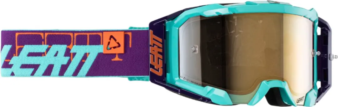 Leatt Velocity 5.5 Iriz Logo 2024 Purple Turquoise Orange Motocross Goggles -