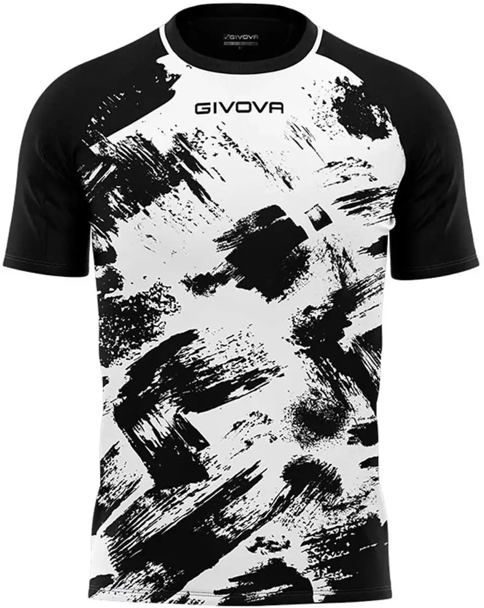 Givova Art Interlock Sport-T-shirt - 3XL - Zwart-wit