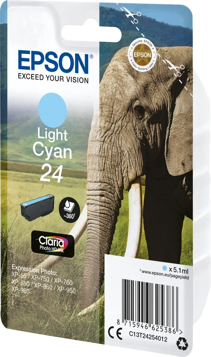 Epson 24 Licht Cyaan Inktcartridge - 5.1ml