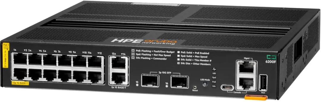 HPE Aruba 6200F R8Q72A#ABB Managed Switch - 12x PoE Gigabit - 2x SFP+ - afbeelding 3 van 6