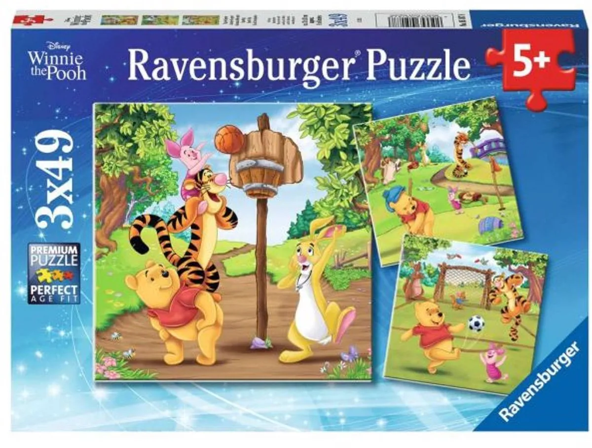 Ravensburger Disney Winnie the Pooh Sportdag Puzzel - 3x49 Stuks