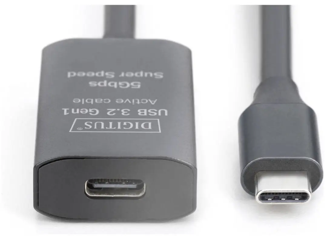 Digitus DA-73108 USB-C Kabel 5m - Actief - Zwart