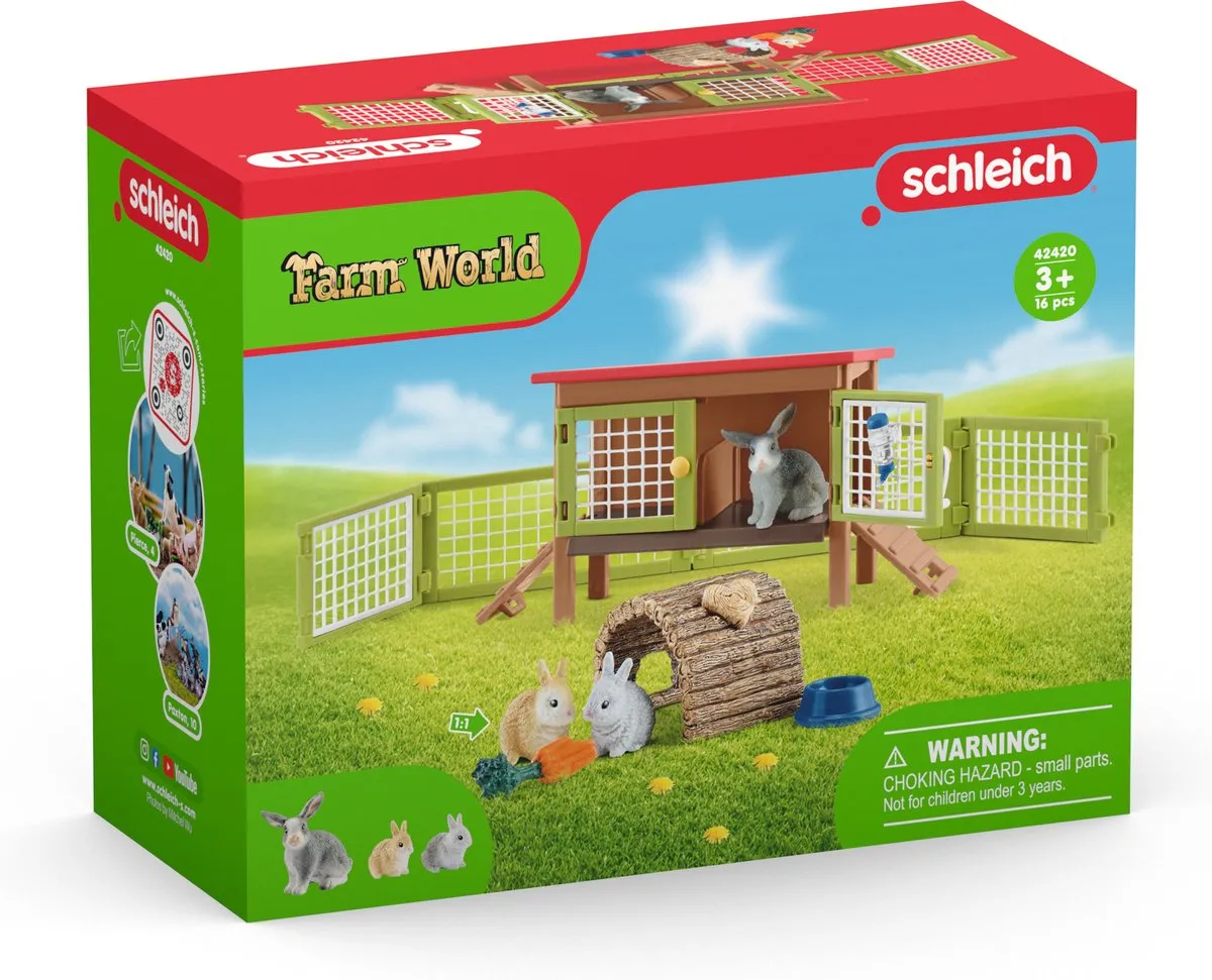 Schleich Farm World Konijnenhok Speelfigurenset 42420