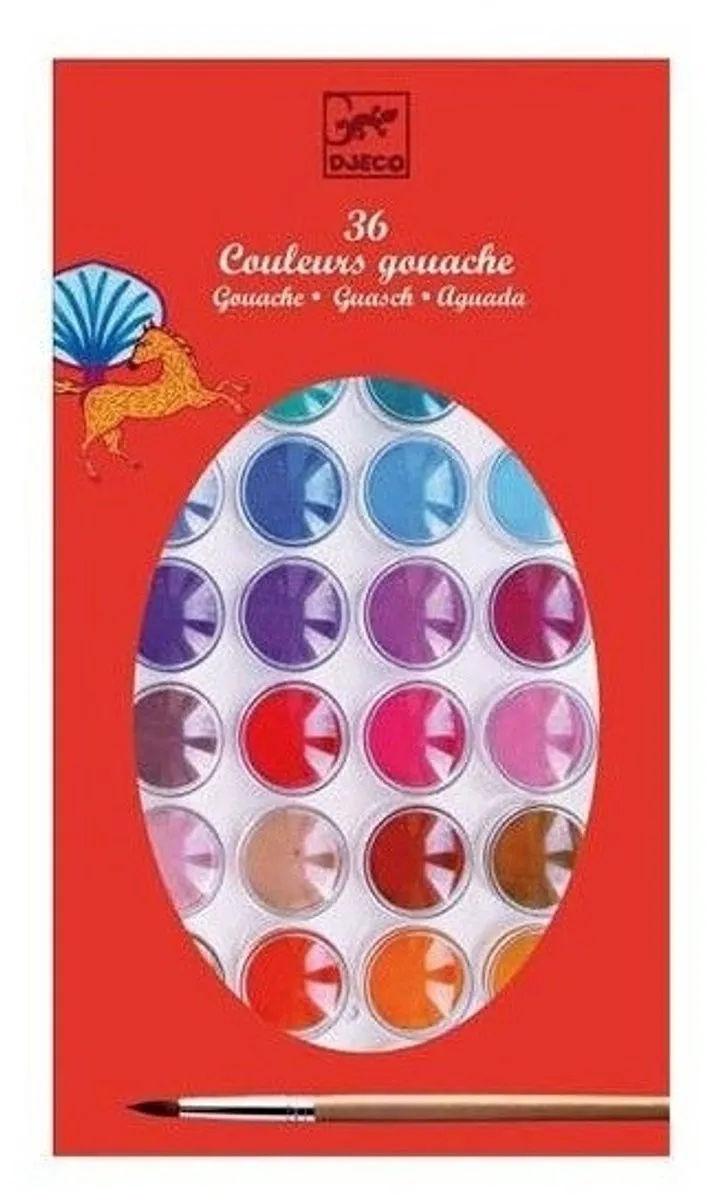 Djeco 36 Color Cakes - 250ml - Multicolor