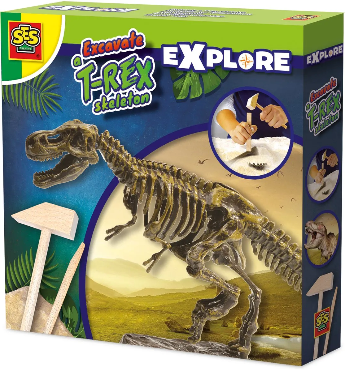 SES Creative Explore Dino en Skelet Opgraven 2-in-1 T-rex